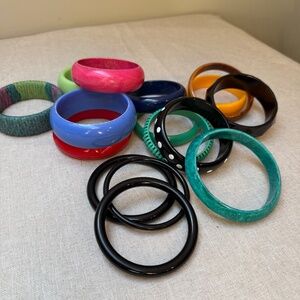 Lot of Vintage Hard Plastic Bangle Bracelets